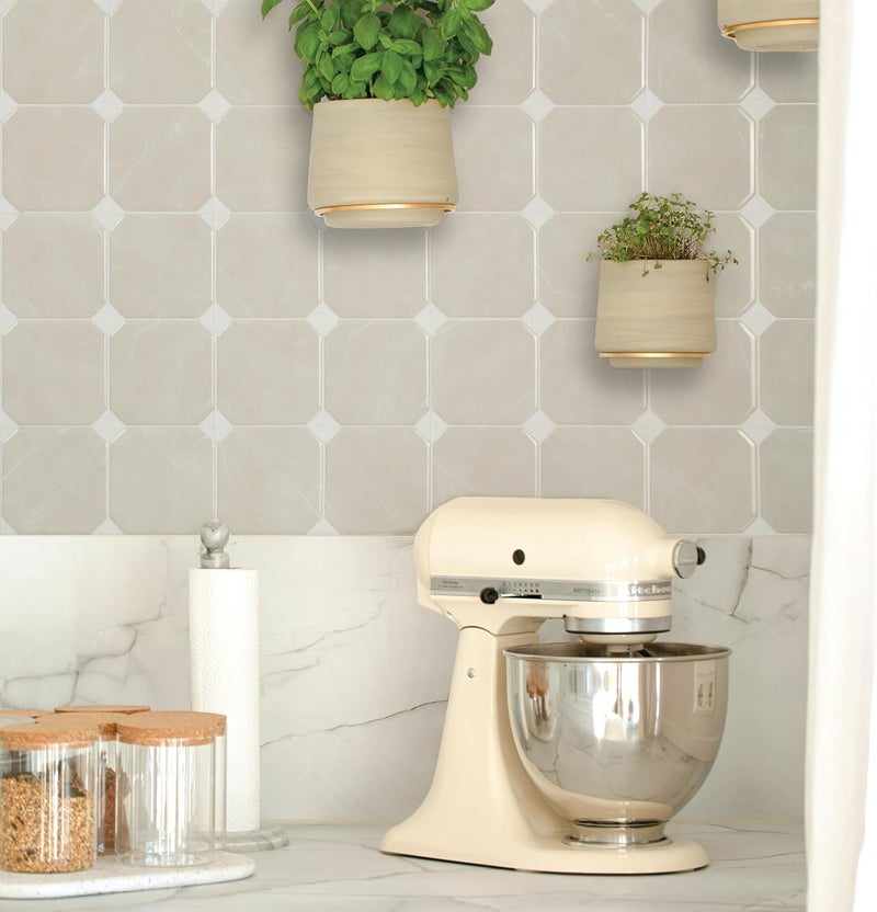 Smart Tiles Peel and Stick Backsplash - 5 Sheets of 7,75" x 7,75" Betera Beige - 3D Adhesive Peel and Stick Tile Backsplash for Kitchen, Bathroom, Wall Tile - Image 4